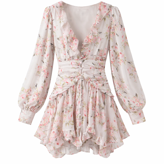 Vestido floral con botones