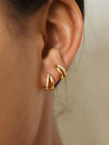 Pendientes doble con pedrería