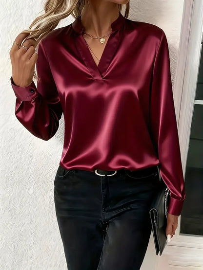 Mary-Elegante blusa de satén